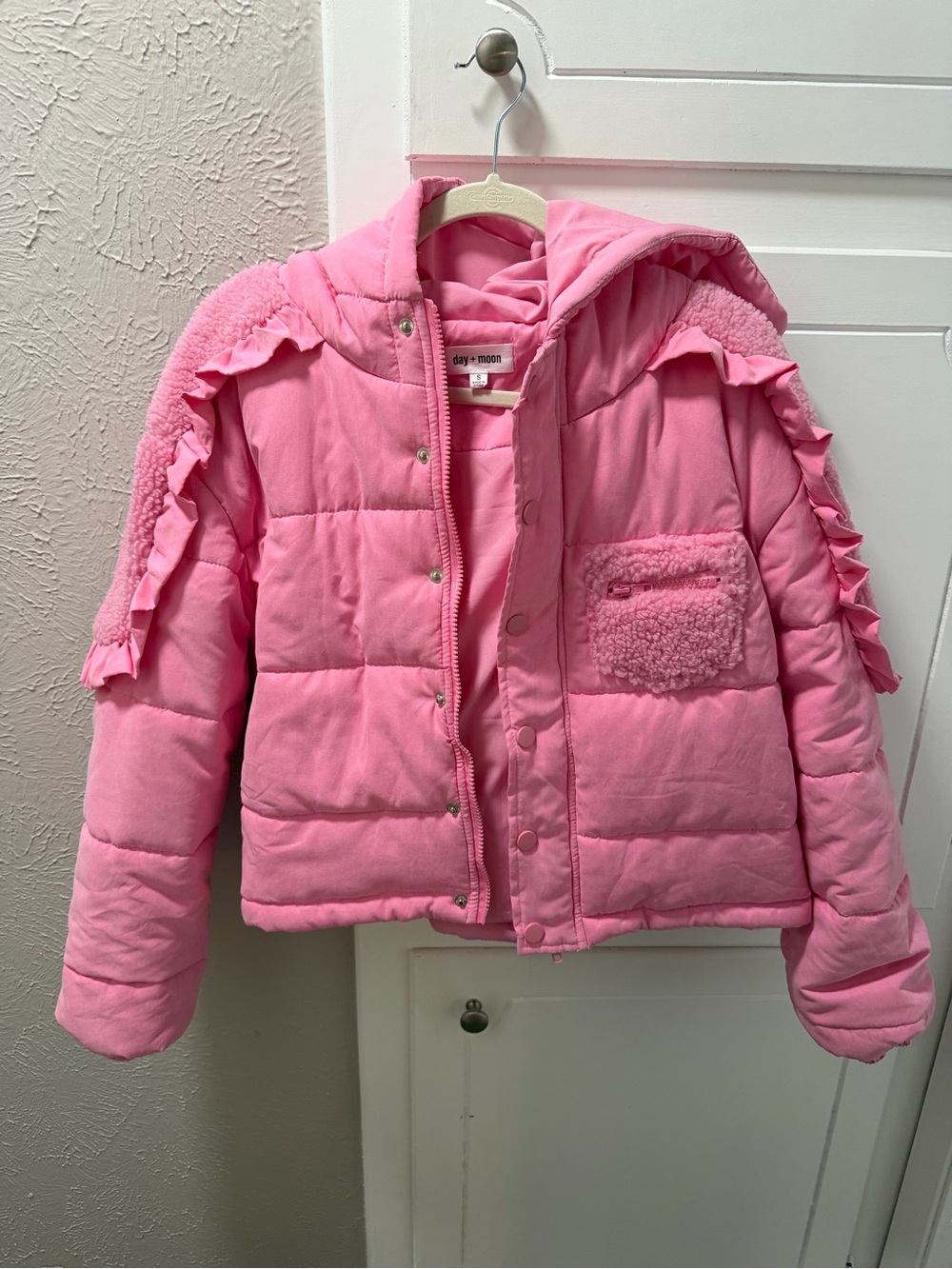 Women’s' Pink Puffer Jacket with Hood